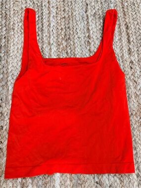 Anthropologie LyreBird Vibrant Red Square Neck Sleep Tank-